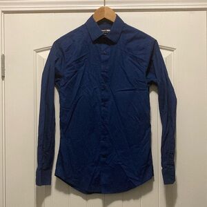 Royal blue Express 1MX 100% cotton dress shirt